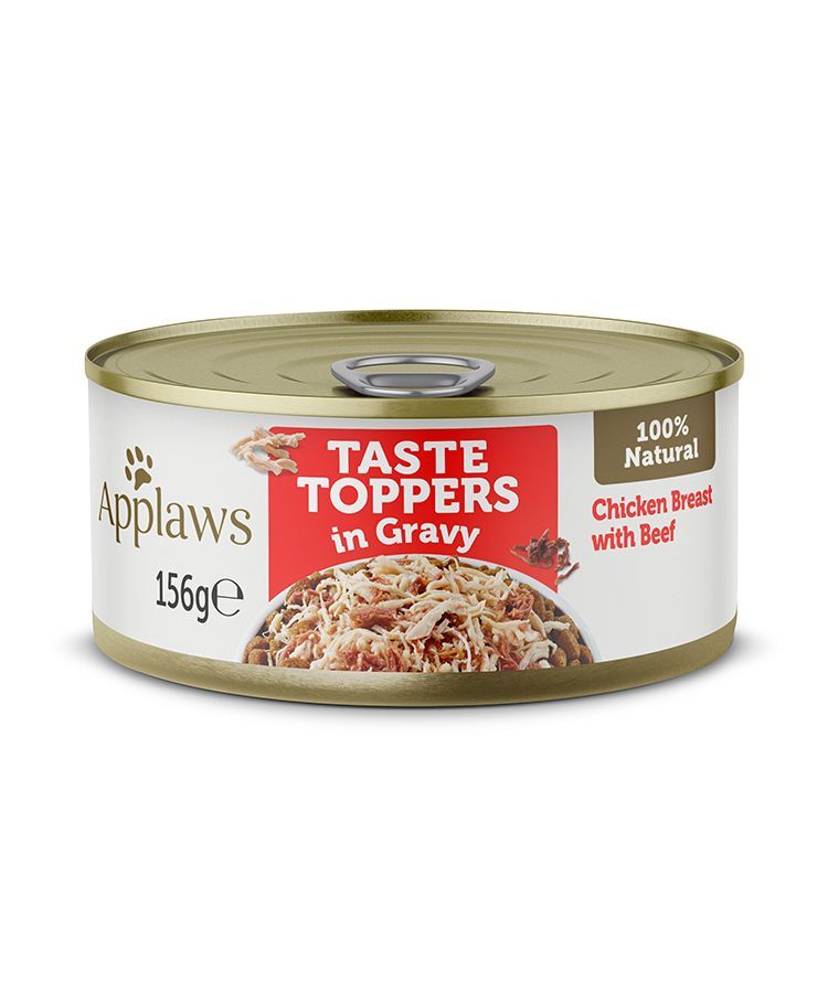 Applaws Taste Toppers in Gravy Chicken with Beef Wet Dog Food 156g