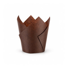 Tulip Muffin Cups Brown 15x15cm 100 Pieces - SNH Packing