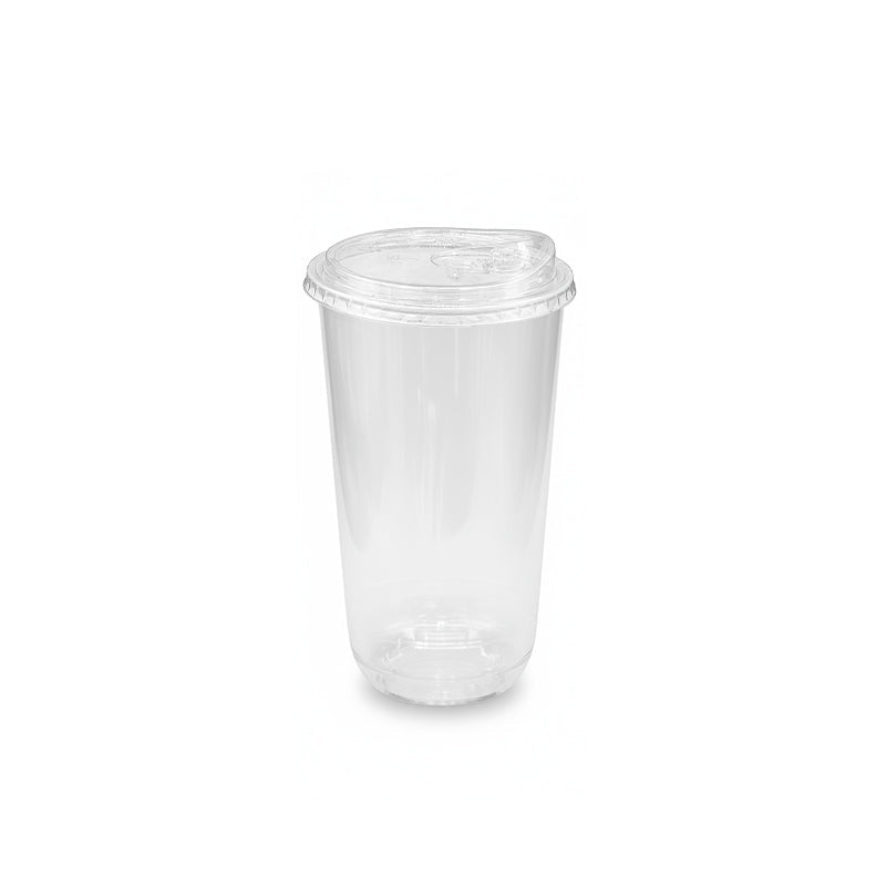 U-Shaped RPET Cups With Lid 92mm- Disposable Cold Drink Cups - SNH Packing