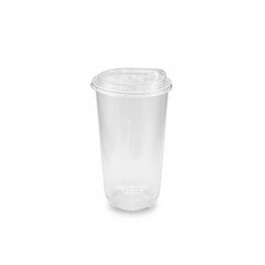 U-Shaped RPET Cups With Lid 92mm- Disposable Cold Drink Cups - SNH Packing