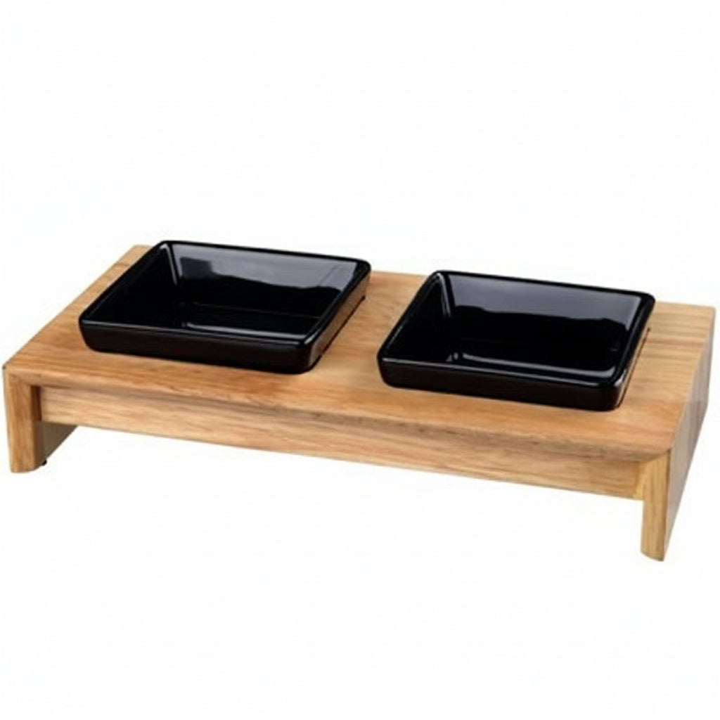 Trixie Ceramic Bowls on Wood for Dogs - 2X200ML