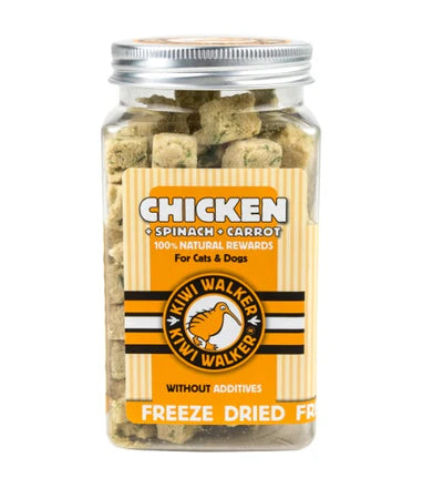 KIWI WALKER Freeze Dried Chicken Spinach Carrot Dog & Cat Treats - 65G