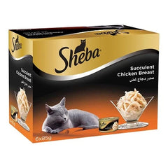 Sheba Succulent Chicken Breast Wet Cat Food 5+1 FREE - 6X85G