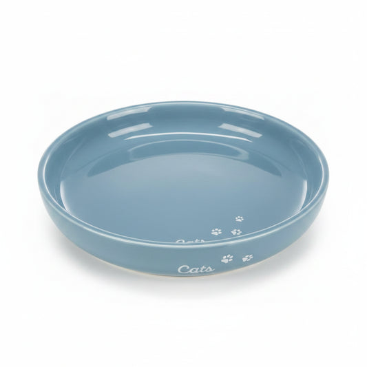 Trixie XXL Ceramic Bowl Shallow Version for Cats BLUE - 18CM