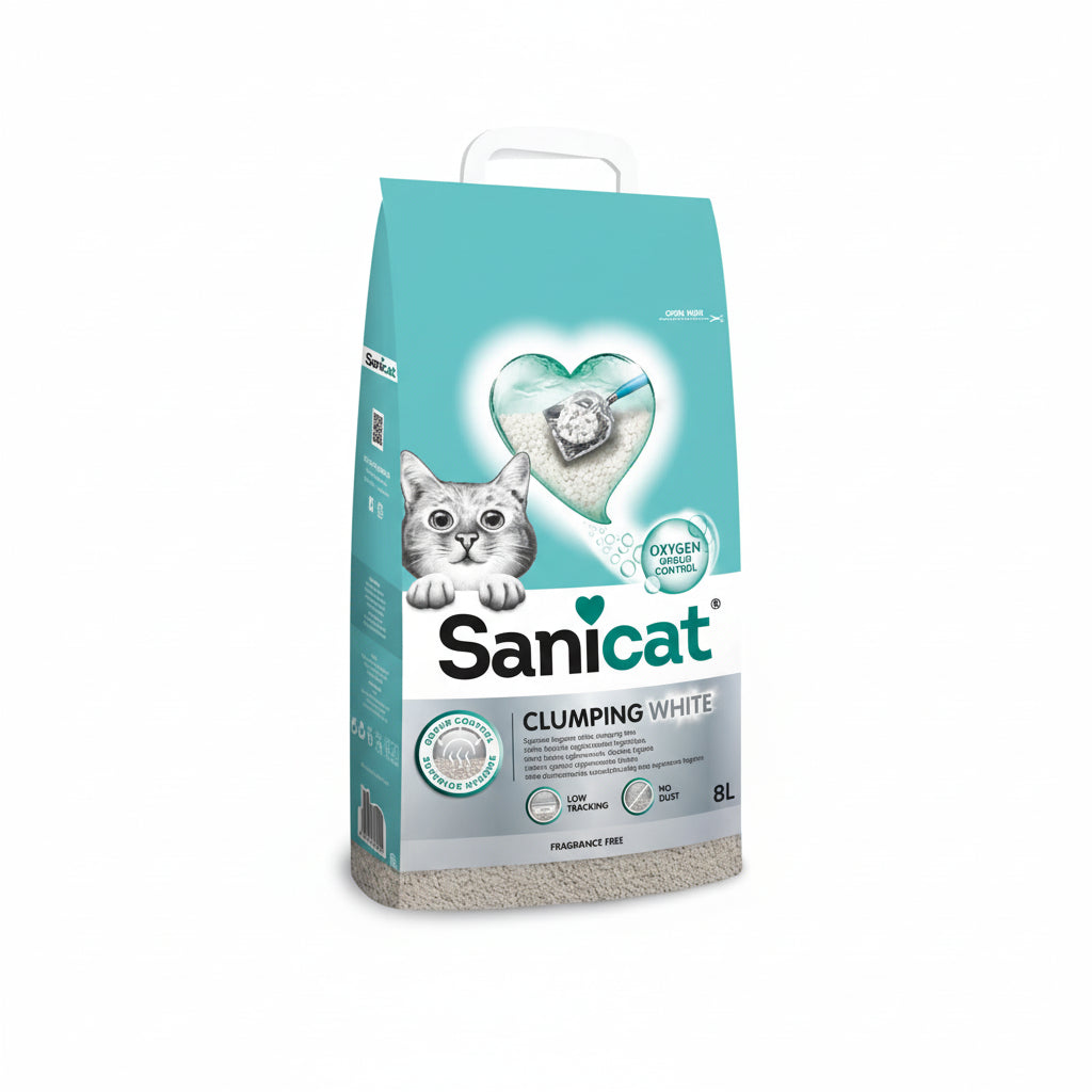 Sanicat Clumping White Unscented 8 L