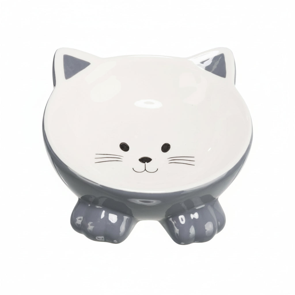 Trixie Elevated Ceramic Ergonomic Cat Bowl DARK GREY - 14CM