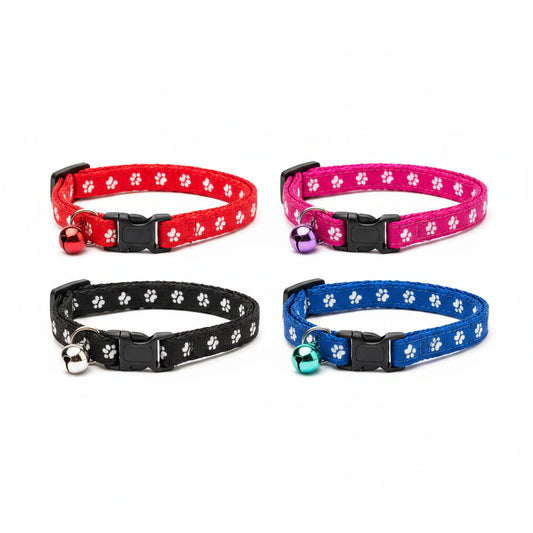 Trixie Paw Motif Elastic Cat Collar PURPLE