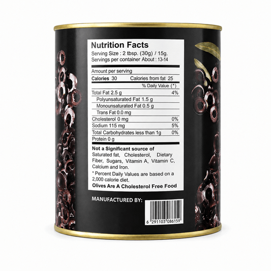 Valencia Garden Black Olives Sliced 3KG Premium Olives - SNH Packing