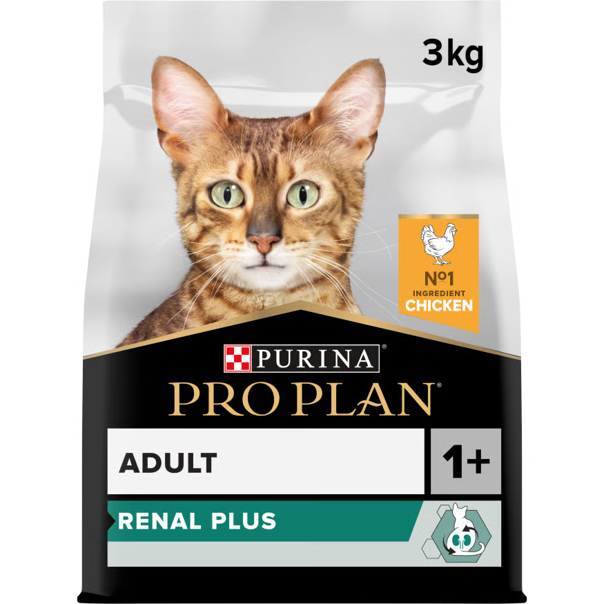 Purina Pro Plan Adult Renal Plus Everyday Dry Cat Food with Chicken, 3 kg