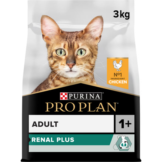 Purina Pro Plan Adult Renal Plus Everyday Dry Cat Food with Chicken, 3 kg