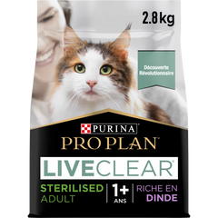 Purina Pro Plan LiveClear Sterilised Adult, Allergen Reducing Dry Cat Food with Turkey 2.8 kg