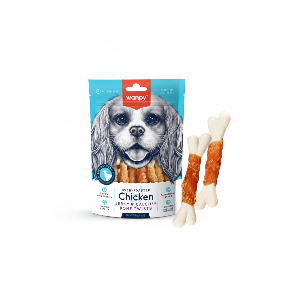 Wanpy Chicken Jerky and Calcium Bone Twists 100g - SNH Packing