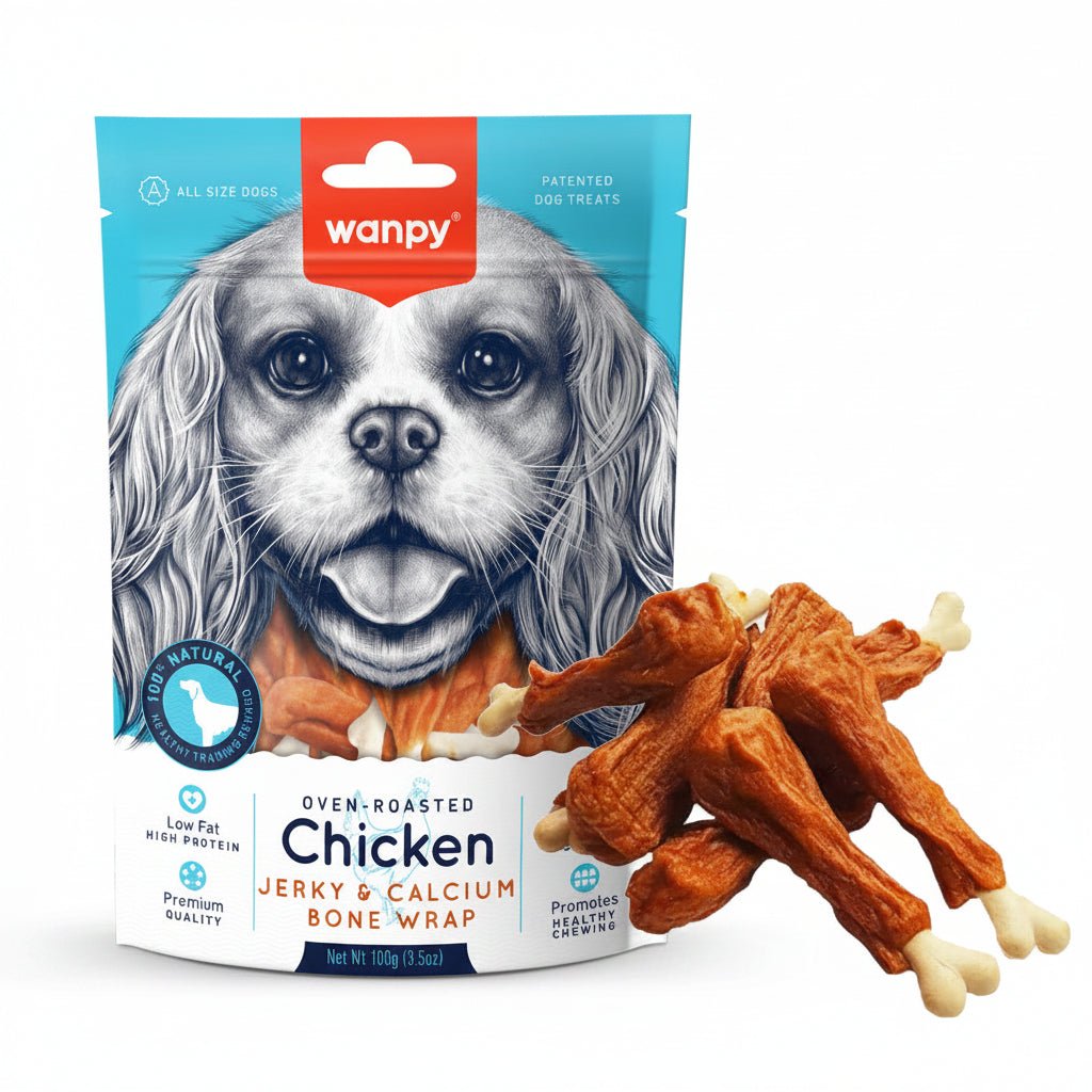 Wanpy Chicken Jerky and Calcium Bone Wrap 100g - SNH Packing