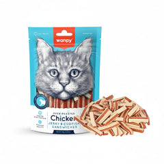 Wanpy Chicken Jerky and Codfish Sandwiches for Cats 80g - SNH Packing