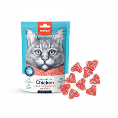 Wanpy Chicken Jerky & Codfish Hearts for Cats 80g - SNH Packing