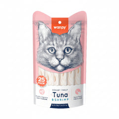 Wanpy Creamy Lickable Cat Treats – Tuna & Shrimp (14g x 25pc)