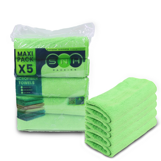 Microfiber Cleaning Cloth Pack – 40x40cm | 5pcs x 20PKTs | Multi-Color Options
