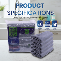Microfiber Cleaning Cloth Pack – 40x40cm | 5pcs x 20PKTs | Multi-Color Options