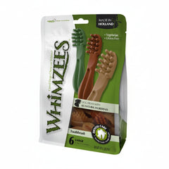 Whimzees Toothbrush Star Large Mix Brown / Green / Orange (6pc) - SNH Packing