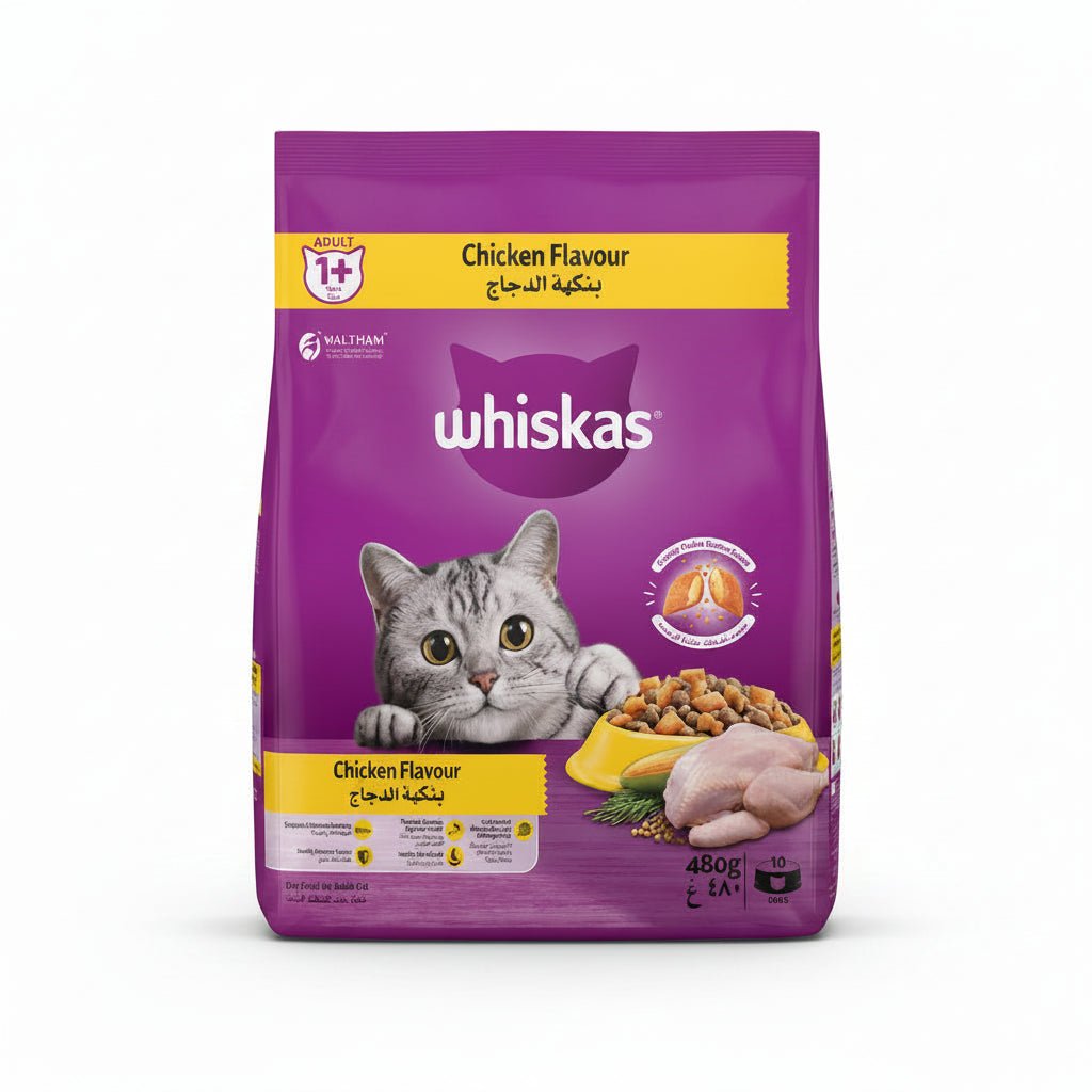 Whiskas Adult Chicken Dry Cat Food - 480G - SNH Packing