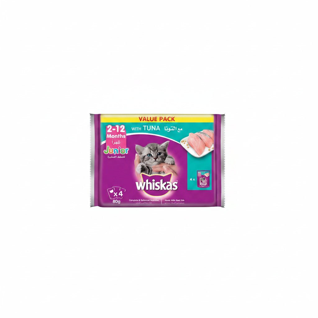 Whiskas Junior Tuna Wet Kitten Food Value Pack 12x80g - SNH Packing