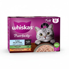 Whiskas Purrfectly Tuna & Salmon Wet Cat Food - 12X85G - SNH Packing