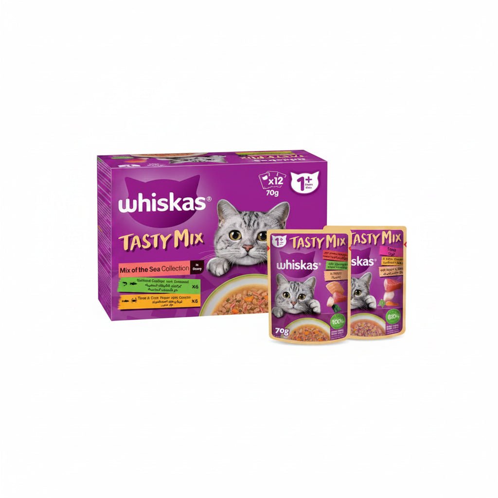 Whiskas Tasty Mix Sea Collection Wet Cat Food - 12x70G - SNH Packing