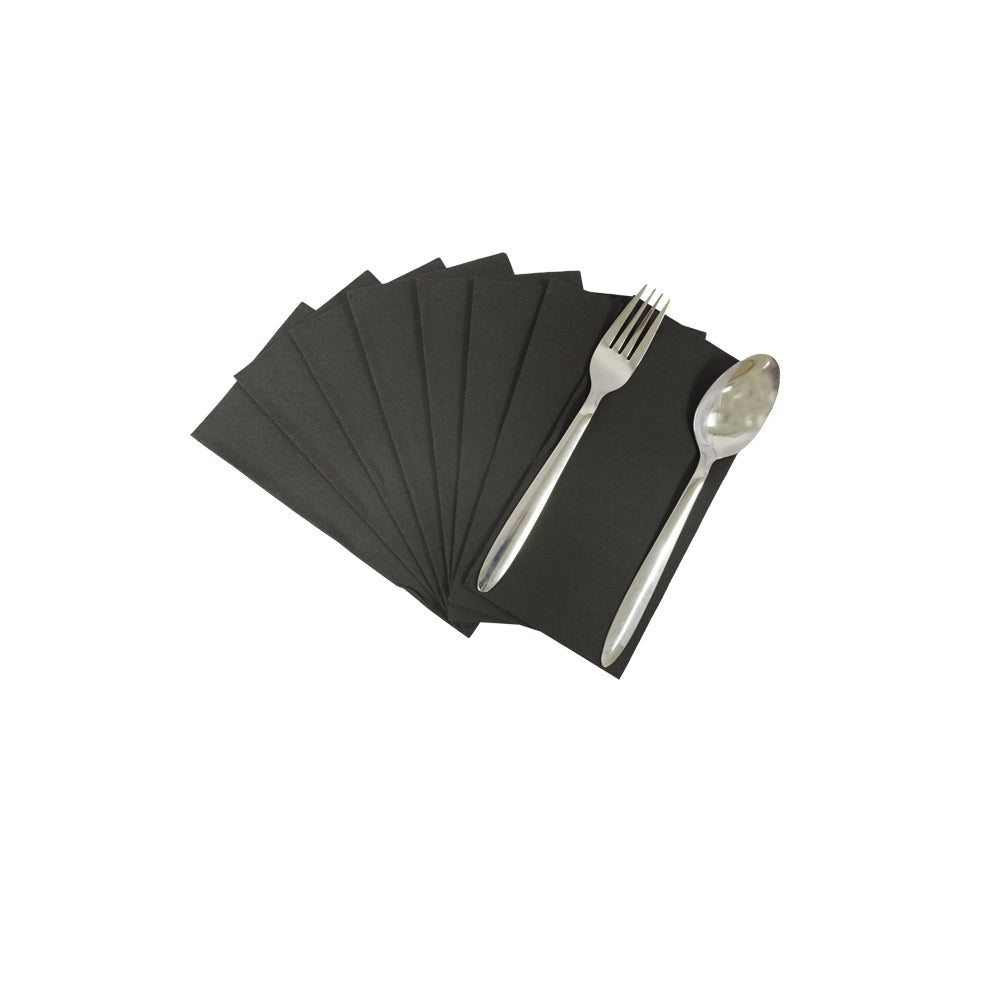 White Black 8 Fold Napkins 40x40CM 45 Sheets Premium Table Napkins