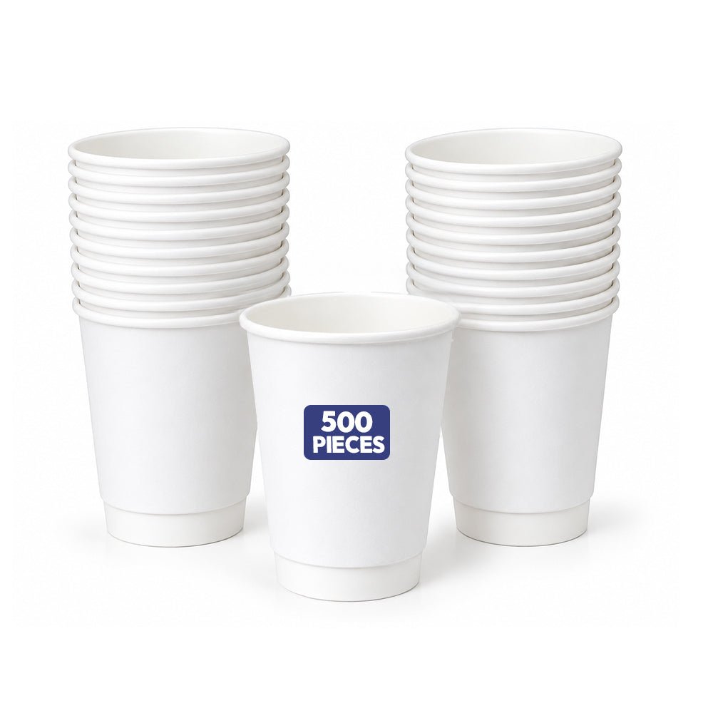 White Double Wall Paper Cup 12 oz - 500 Pcs Wholesale Pack - SNH Packing