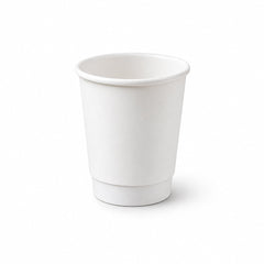 White Double Wall Paper Cups 4 OZ to 16 OZ Hot Cold - SNH Packing