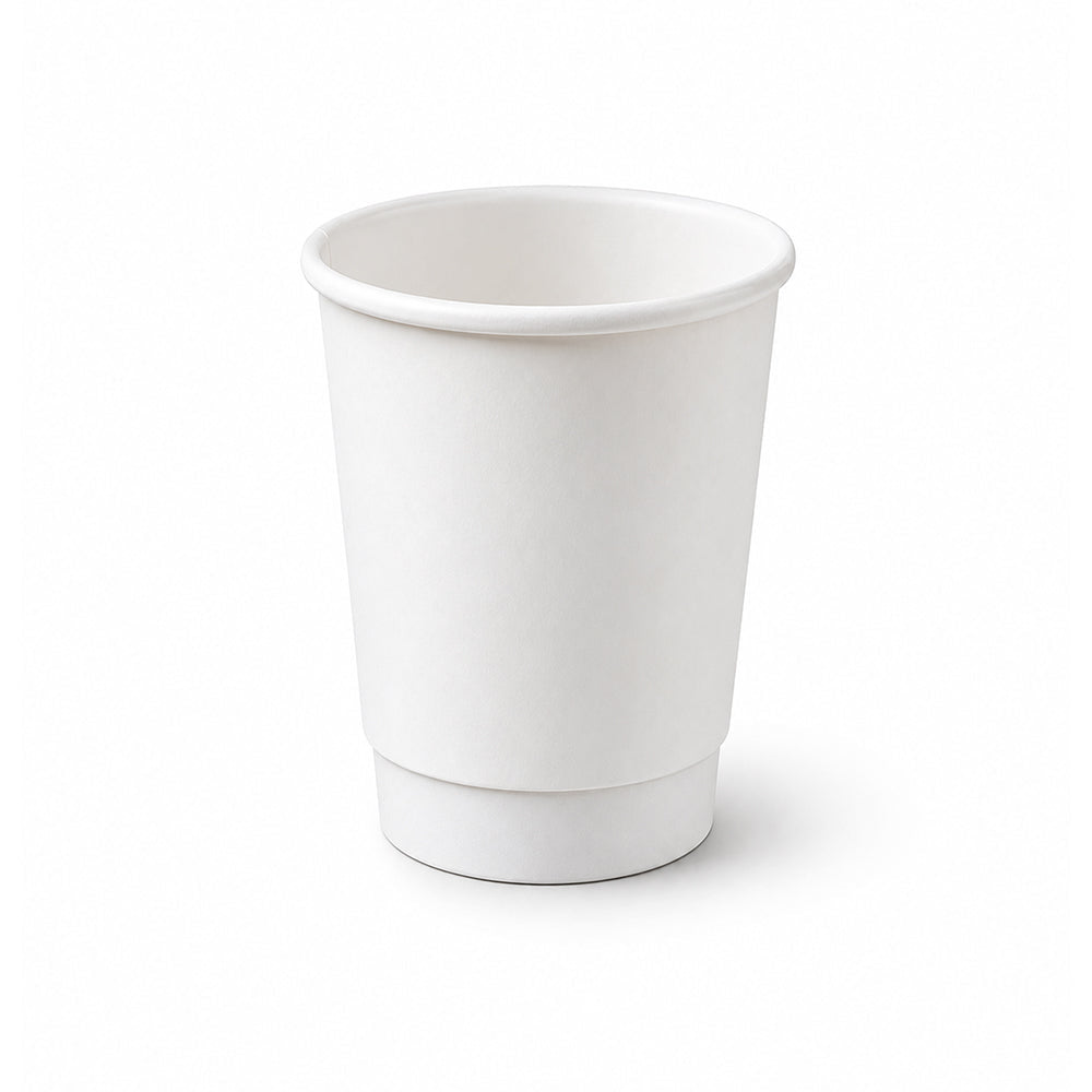 White Double Wall Paper Cups 4 OZ to 16 OZ Hot Cold - SNH Packing