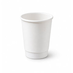 White Double Wall Paper Cups 4 OZ to 16 OZ Hot Cold - SNH Packing