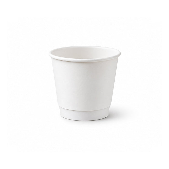 White Double Wall Paper Cups 4 OZ to 16 OZ Hot Cold