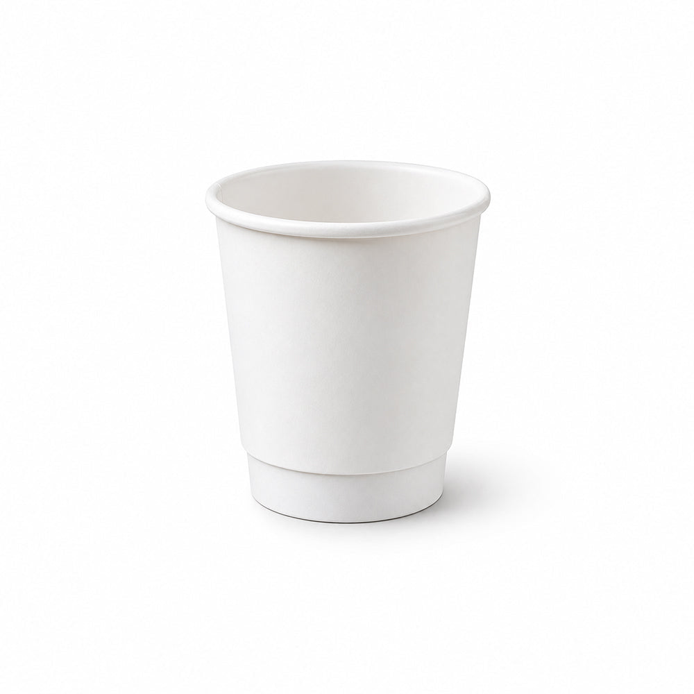 White Double Wall Paper Cups 4 OZ to 16 OZ Hot Cold - SNH Packing