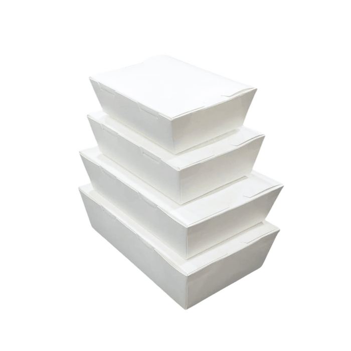 White Lunch Box Without Window Paperboard Takeaway Packaging