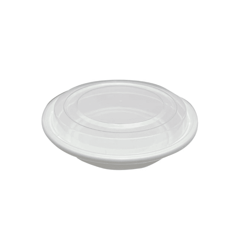 White Microwave Round Containers with Lids 16oz to 32oz - SNH Packing