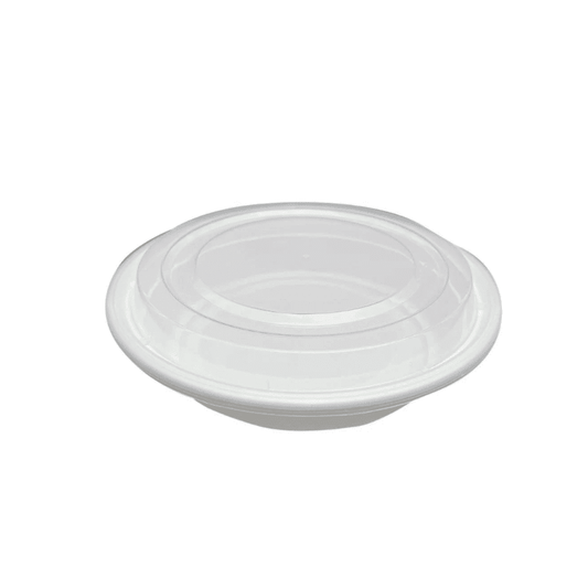 White Microwave Round Containers with Lids 16oz to 32oz - SNH Packing