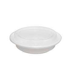 White Microwave Round Containers with Lids 16oz to 32oz - SNH Packing