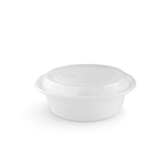 White Microwave Round Containers with Lids 16oz to 32oz - SNH Packing