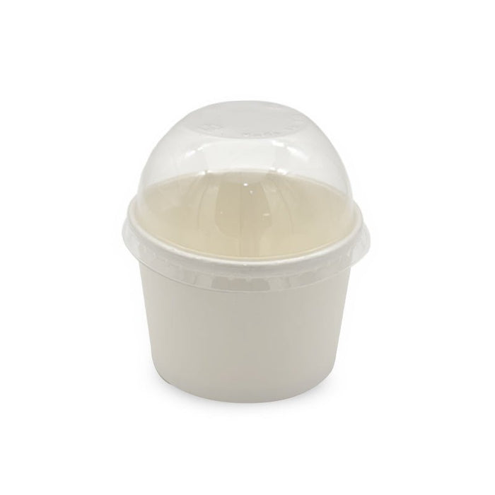 White Paper Ice Cream Cups with Lid 4 OZ to 16 OZ