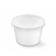 White Ice Cream Cups with Lid
