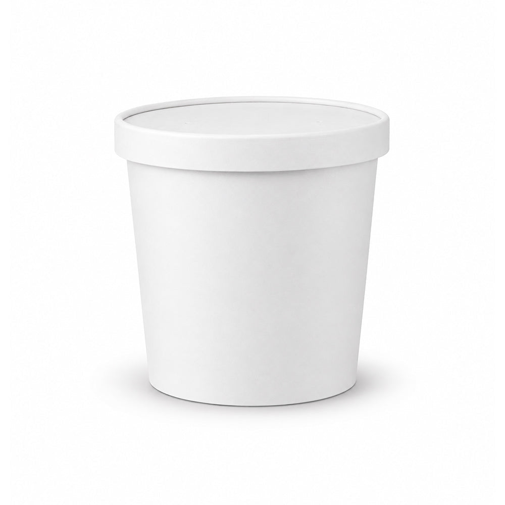 White Paper Soup Cups with Paper Lid 8 OZ to 32 OZ - SNH Packing