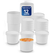 White Paper Soup Cups with Paper Lid 8 OZ to 32 OZ - SNH Packing