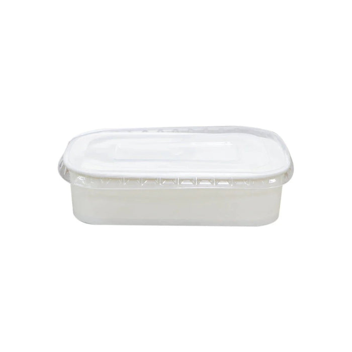 White Rectangular Paper Containers with Lids