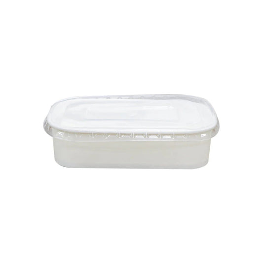 White Rectangular Paper Containers with Paper PP Lids 500ml to 1000ml - SNH Packing