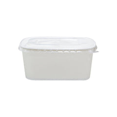 White Rectangular Paper Containers with Paper PP Lids 500ml to 1000ml - SNH Packing