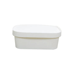 White Rectangular Paper Containers with Paper PP Lids 500ml to 1000ml - SNH Packing