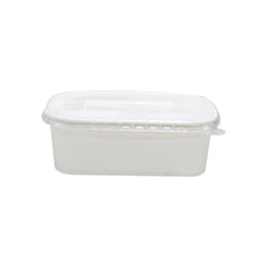 White Rectangular Paper Containers with Paper PP Lids 500ml to 1000ml - SNH Packing