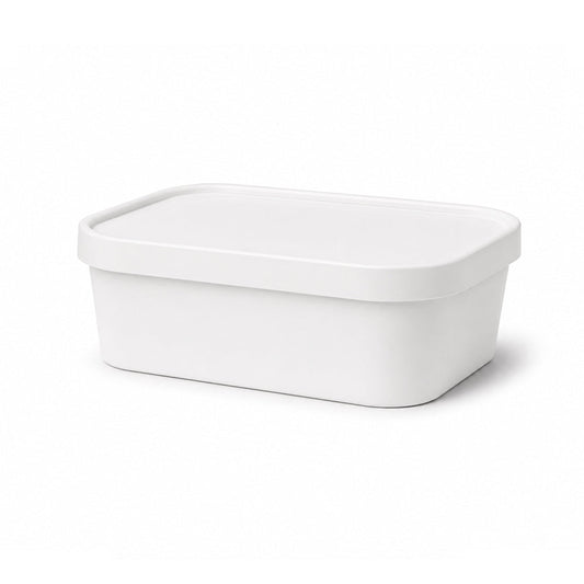 White Rectangular Paper Containers with Paper PP Lids 500ml to 1000ml - SNH Packing