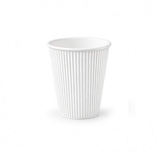 White Ripple Wall Paper Cups 4oz 8oz 12oz Hot Cold Cups - SNH Packing